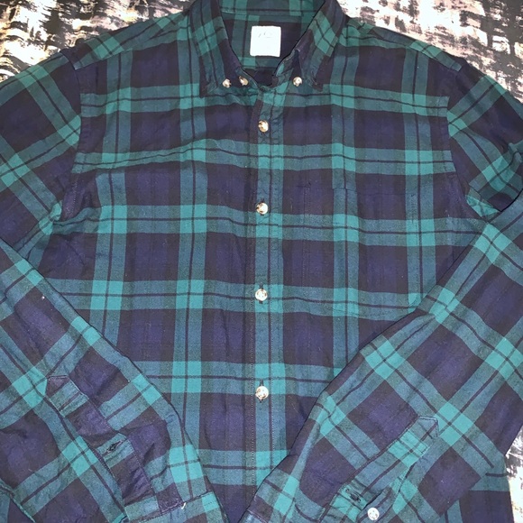 JCREW shirt sz Small GREEN/BLUE pattern - Picture 3 of 5
